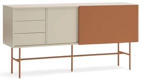 Ceglasto-beżowa niska komoda z drzwiami przesuwnymi 180x91 cm Nube – Teulat