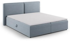 Jasnoniebieskie łóżko boxspring ze schowkiem 160x200 cm Arendal – Cosmopolitan Design