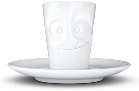Biała łakoma porcelanowa filiżanka do espresso ze spodkiem 58products, 80 ml