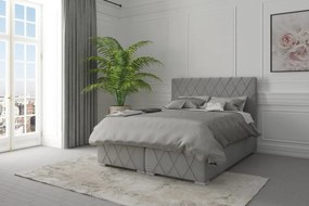 Łóżko kontynentalne AVELA 140x200 różowe velvet z pojemnikiem LAVERTO
