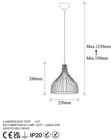 Lampa wisząca w kolorze złota z metalowym kloszem ø 25 cm Cafu – Opviq lights
