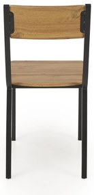 Zestaw drewniany stół + 4 krzesła, komplet naturalny / czarny MILTON