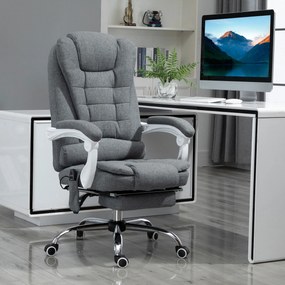 Vinsetto Fotel biurowy ergonomiczny z masażem 6 punktów wibracyjnych obrotowy 360 stopni szary | Aosom PL