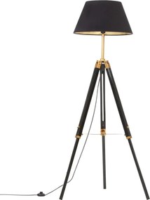 Czarno-złota drewniana lampa podłogowa trójnóg - EX199 H2-C14