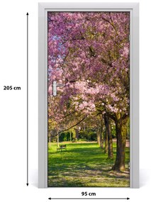Naklejka fototapeta na drzwi Drzewa wiśni
