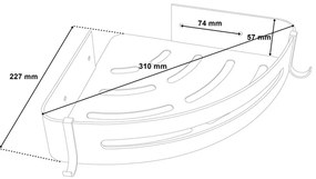 Srebrna aluminiowa półka pod prysznic Pergio 28X