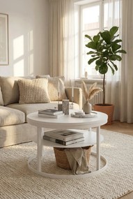 Biały dwupoziomowy stolik kawowy Z3-P77