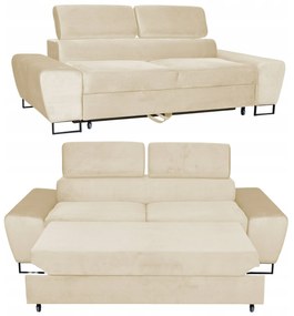 Sofa kanapa Bosso salon Family meble beżowy welur reg zagłówek