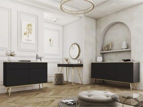 ORIANA Szafka nocna S 54 czarna | nogi złote