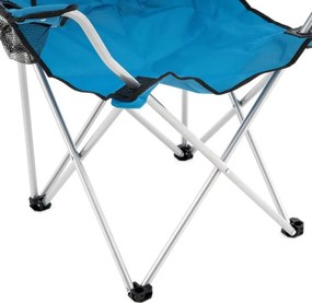 Składane krzesło z uchwytem na kubek - niebieski