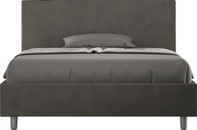 Łóżko wyposażone w stelaż z listwami tapicerowane 140x190 microfibra szary Adele