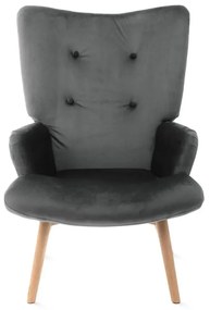 Fotel tapicerowany MOSS VELVET szary HOMLA