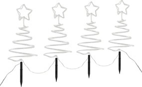 Zestaw 4 lampek bożonarodzeniowych w kształcie choinki, w tym LED IP44 - Puno, białe