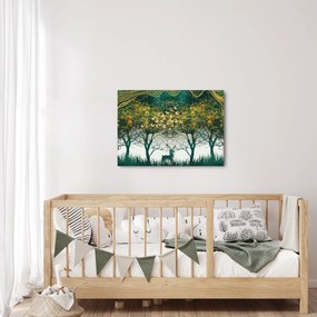 Obraz - Jelenie w zielonym lesie (70x50 cm)