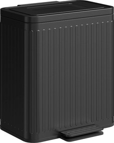HOMCOM Kosz kuchenny, 2 x 20 L, efektywne sortowanie odpadów, pedałowy, tworzywo sztuczne, metal, czarny | Aosom PL