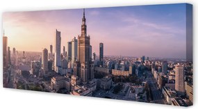Fotoobraz na płótnie Poranny Blask nad Centrum Warszawy