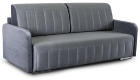 Sofa Rozkładana z Funkcją Spania LUMO Dwuosobowa Szara Nowoczesna do Salonu