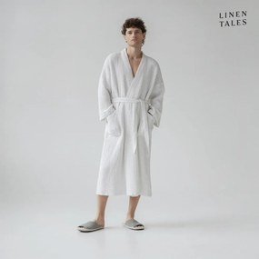 Biały szlafrok w rozmiarze L/XL Honeycomb – Linen Tales