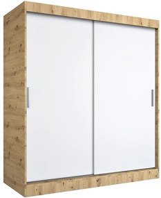 Szafa przesuwna 180 cm dąb artisan + biały G3-Z55
