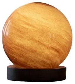 Lampa stołowa LED w ciemnym naturalnym kolorze ze szklanym kloszem (wysokość 9 cm) Sand Storm – Gingko