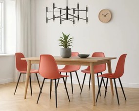 Czerwone nowoczesne krzesło na czarnych nogach cynober B3-Z56