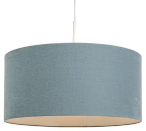 Lampa wisząca biała klosz jasnoniebieski 50cm - Combi Nowoczesny Oswietlenie wewnetrzne