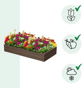 Prosperplast Podwyższona grządka WOODY 149x75,6x25cm, brązowa