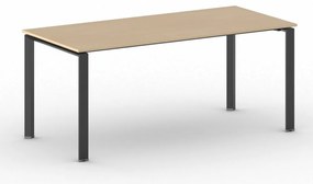 Stół konferencyjny do biura PRIMO INFINITY, 180x90 cm, czarna podstawa, buk