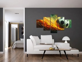 Obraz - Piłka nożna w locie (125x70 cm)