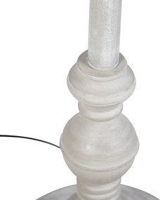 Inteligentna lampa stojąca szara z plisowanym abażurem białym w komplecie z WiFi A60 - Classico