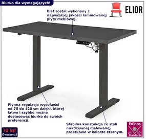 Regulowane czarne biurko do pracy na stojąco - Armonia