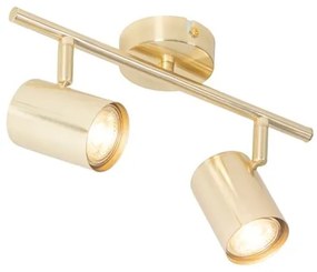 Nowoczesna lampa sufitowa mosiądz 2-światła regulowana - Jeana