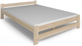 Małżeńskie sosnowe łóżko z materacem 160x200 - Logis