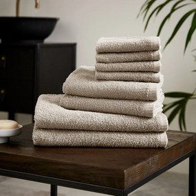 Beżowe bawełniane ręczniki szybkoschnące zestaw 8 szt. Quick Dry – Catherine Lansfield