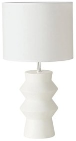 Lampa stołowa Whitia, bawełniany klosz, Ø 25 cm