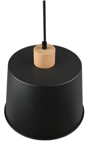 Czarno-naturalna lampa wisząca z metalowym kloszem ø 18 cm Harris – Trio