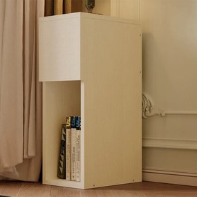 Szafka nocna biała z szufladą stolik z półką nowoczesny loft sypialni 55cm