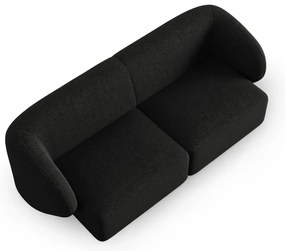 Czarna sofa z tkaniny szenilowej 188 cm Paolo – Milo Casa