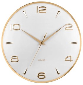 Karlsson 6017WH designerski zegar ścienny biały,średnica  40 cm