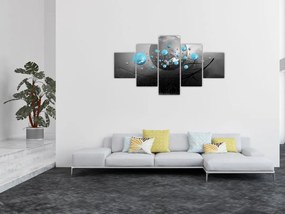 Obraz - jasnoniebieskie abstrakcyjne kule (125x70 cm)