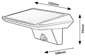 Rabalux 77005 ścienna lampa solarna na zewnątrz Qesa, czarny