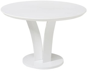 Stół okrągły do jadalni dla 4 osób z MDF - Biały lakierowany - VIALETA