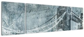 Obraz - Tower Bridge w chłodnych odcieniach (170x50 cm)
