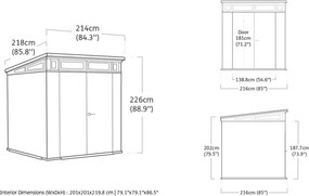 Domek narzędziowy CORTINA, 7x7