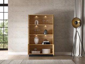 Witryna niska BRONX 2D 92cm dąb/czarna ML MEBLE
