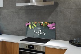 Szkło do Kuchni na Ścianę Wielkanocna Kompozycja Kwiatowa