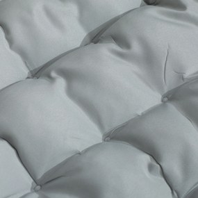 Outsunny Leżak składany, regulowane 5-pozycyjne oparcie, poduszka, wałek, do 120 kg, Stal, szary, 58 x 189 x 32,5 cm