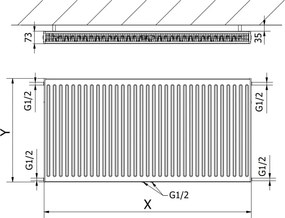 Mexen CC21 grzejnik płytowy 600 x 1800 mm, podłączenie dolne środkowe, 2308 W, biały - W6C21-060-180-00