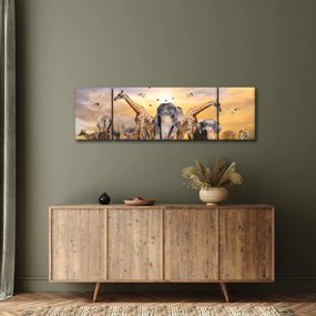 Obraz - Afrykańskie zwierzęta (170x50 cm)