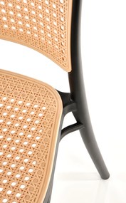 Krzesło Sztaplowane Naturalne Czarne K483